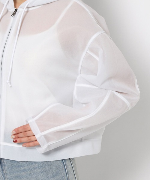 LOWRYS FARM（ローリーズファーム）の「シアーダンボールフーディ 289740（パーカー・レディース・ホワイト/イエロー/ブルー・FREE）」の14枚目の写真