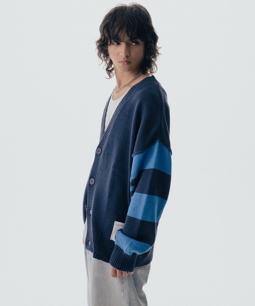 ROYAL FLASH（ロイヤルフラッシュ）の「Maison ULA/メゾン ウラ/ボーダースリーブカーディガン（カーディガン/ボレロ・メンズ・ネイビー・2/1）」の10枚目の写真