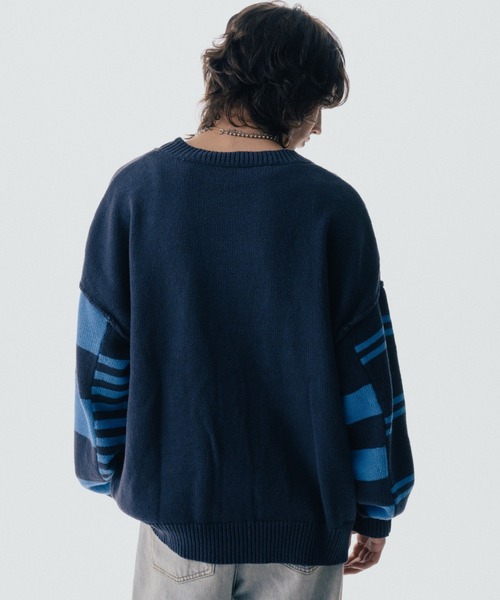 ROYAL FLASH（ロイヤルフラッシュ）の「Maison ULA/メゾン ウラ/ボーダースリーブカーディガン（カーディガン/ボレロ・メンズ・ネイビー・2/1）」の11枚目の写真