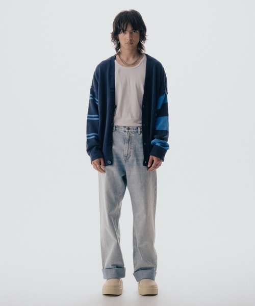 ROYAL FLASH（ロイヤルフラッシュ）の「Maison ULA/メゾン ウラ/ボーダースリーブカーディガン（カーディガン/ボレロ・メンズ・ネイビー・2/1）」の15枚目の写真