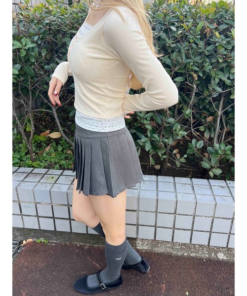 PHILLY（フィリー）の「【PHILLY】花柄レイヤードトップス（Tシャツ/カットソー・レディース・アイボリー/ブラック/グレー・FREE）」の19枚目の写真