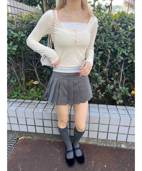 PHILLY（フィリー）の「【PHILLY】花柄レイヤードトップス（Tシャツ/カットソー・レディース・アイボリー/ブラック/グレー・FREE）」の20枚目の写真