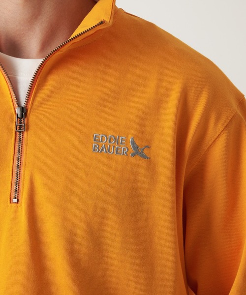 Eddie Bauer（エディーバウアー）の「EBロゴ ハーフジップ 長袖 Tシャツ（Tシャツ/カットソー・メンズ・杢グレー/ダークネイビー/オレンジ・XXL/XL/L/M）」の14枚目の写真