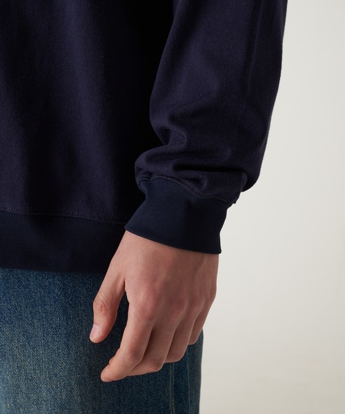 Eddie Bauer（エディーバウアー）の「EBロゴ ハーフジップ 長袖 Tシャツ（Tシャツ/カットソー・メンズ・杢グレー/ダークネイビー/オレンジ・XXL/XL/L/M）」の13枚目の写真