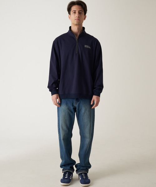 Eddie Bauer（エディーバウアー）の「EBロゴ ハーフジップ 長袖 Tシャツ（Tシャツ/カットソー・メンズ・杢グレー/ダークネイビー/オレンジ・XXL/XL/L/M）」の4枚目の写真