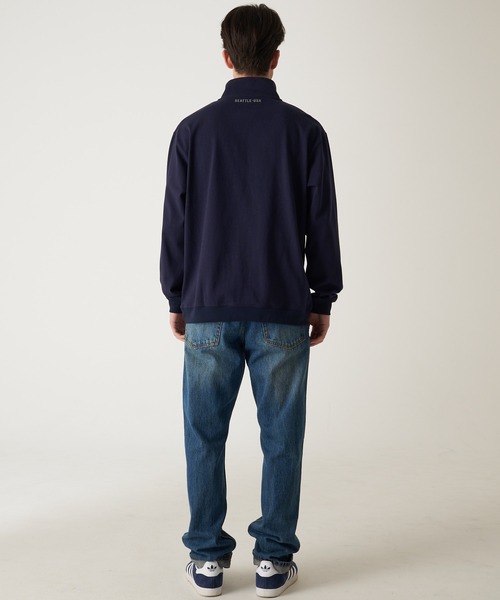 Eddie Bauer（エディーバウアー）の「EBロゴ ハーフジップ 長袖 Tシャツ（Tシャツ/カットソー・メンズ・杢グレー/ダークネイビー/オレンジ・XXL/XL/L/M）」の9枚目の写真