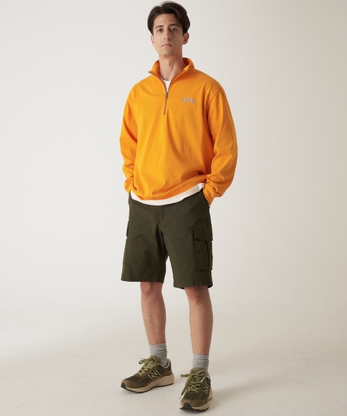 Eddie Bauer（エディーバウアー）の「EBロゴ ハーフジップ 長袖 Tシャツ（Tシャツ/カットソー・メンズ・杢グレー/ダークネイビー/オレンジ・XXL/XL/L/M）」の8枚目の写真
