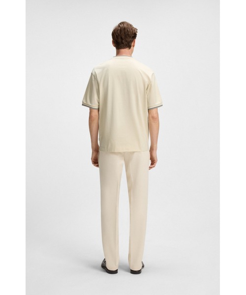 BOSS（ボス）の「シルケットコットン Tシャツ ストライプカフ（Tシャツ/カットソー・メンズ・ホワイト/ブラック・M/S/XL/L/XS/XXL/XXXL）」の5枚目の写真