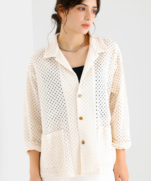 Rouge vif la cle | 【Le Melange/ル・メランジュ】ラッセル編 シアーシャツ /(シャツ/ブラウス)