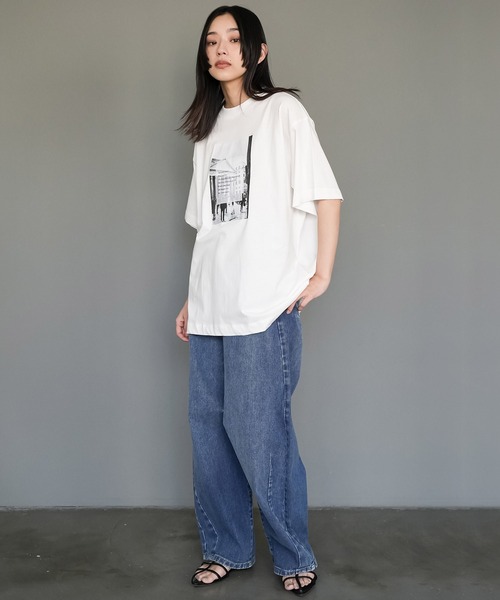 mili an deni(ミリアンデニ)の「半袖フォトプリントTシャツ(Tシャツ/カットソー・レディース・オフホワイト/ブラック/チャコールグレー・M/L)」の8枚目の写真