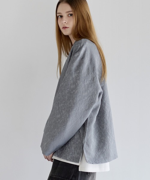 LILL（リル）の「ルーズシルエットワイドアームジャガードテーラードジャケット（テーラードジャケット・メンズ・ブラック/ライトグレー/チャコールグレー・S/XL/L/M）」の12枚目の写真