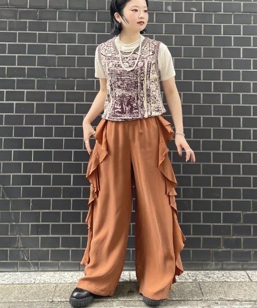 ROSE BUD（ローズバッド）の「FRILL WIDE PANTS（その他パンツ
