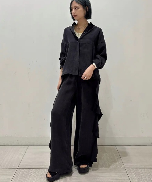 パンツ rose1002 aquagarage フロントボタンワイドパンツ レディース 春 夏 S M L