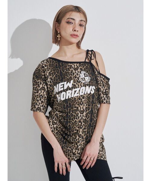 EVRIS（エヴリス）の「ユニフォームワンショルトップス（Tシャツ/カットソー・レディース・ネイビー/その他1/ブラウン・FREE）」の13枚目の写真