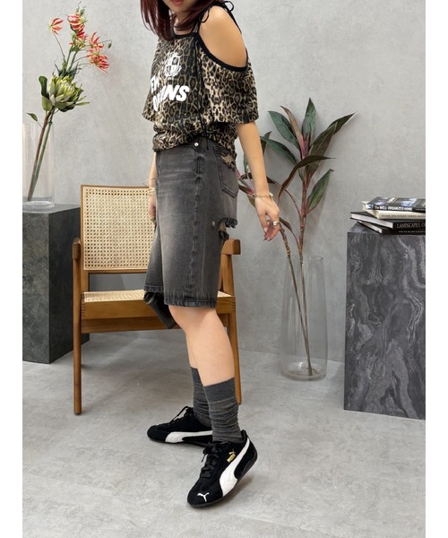 EVRIS（エヴリス）の「ユニフォームワンショルトップス（Tシャツ/カットソー・レディース・ネイビー/その他1/ブラウン・FREE）」の6枚目の写真