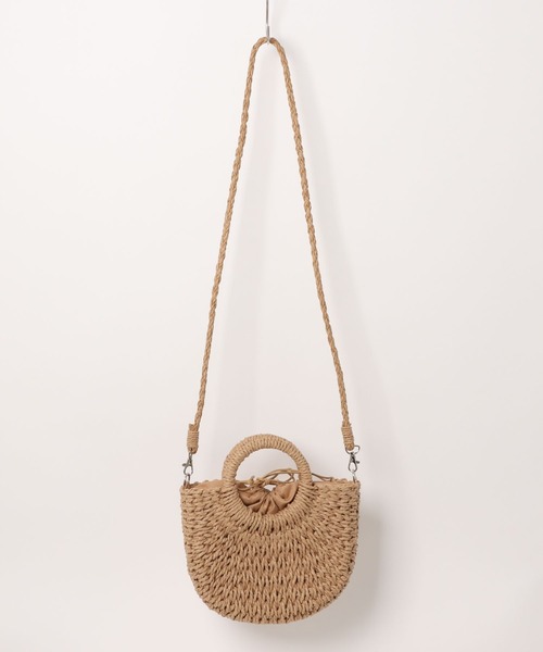 BONLECILL Marche(ボンルシールマルシェ)の「【BONLECILL Marche】ショルダー付きラウンドバスケット/かごバッグ(かごバッグ・レディース・ブラウン/ベージュ・FREE)」の22枚目の写真