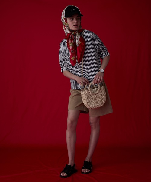 BONLECILL Marche(ボンルシールマルシェ)の「【BONLECILL Marche】ショルダー付きラウンドバスケット/かごバッグ(かごバッグ・レディース・ブラウン/ベージュ・FREE)」の14枚目の写真