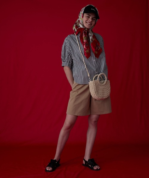 BONLECILL Marche(ボンルシールマルシェ)の「【BONLECILL Marche】ショルダー付きラウンドバスケット/かごバッグ(かごバッグ・レディース・ブラウン/ベージュ・FREE)」の15枚目の写真
