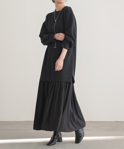 for/c（フォーシー）の「[低身長/高身長向けサイズ有]ドッキングワンピース【サスティナブル】（ワンピース・レディース・ネイビー/ブラック・TM/PM/L/M）」の10枚目の写真