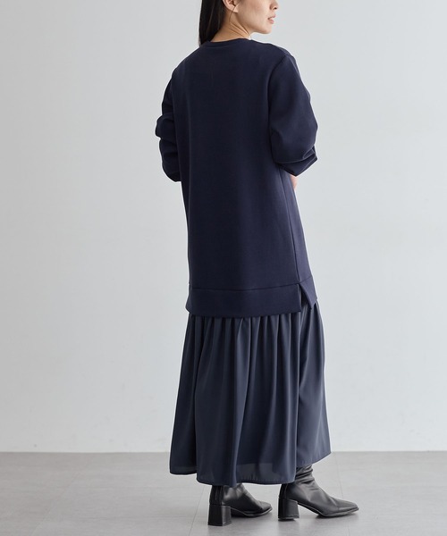 for/c（フォーシー）の「[低身長/高身長向けサイズ有]ドッキングワンピース【サスティナブル】（ワンピース・レディース・ネイビー/ブラック・TM/PM/L/M）」の21枚目の写真
