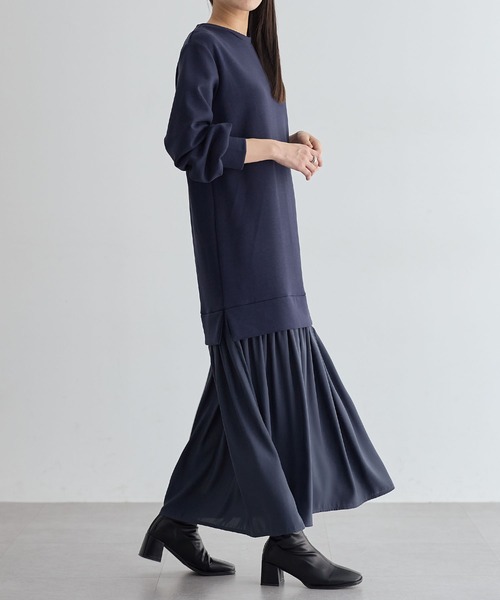 for/c（フォーシー）の「[低身長/高身長向けサイズ有]ドッキングワンピース【サスティナブル】（ワンピース・レディース・ネイビー/ブラック・TM/PM/L/M）」の20枚目の写真