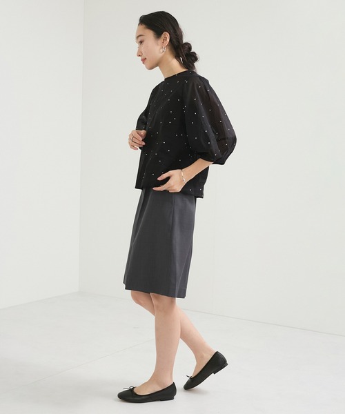 LE CERCLE par rope'(ルセルクルパーロペ)の「ラメドット刺しゅうブラウス(シャツ/ブラウス・レディース・ホワイト/ブラック/ブラウン・FREE)」の5枚目の写真