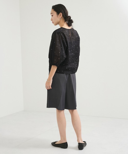 LE CERCLE par rope'(ルセルクルパーロペ)の「ラメドット刺しゅうブラウス(シャツ/ブラウス・レディース・ホワイト/ブラック/ブラウン・FREE)」の6枚目の写真