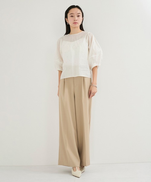 LE CERCLE par rope'(ルセルクルパーロペ)の「ラメドット刺しゅうブラウス(シャツ/ブラウス・レディース・ホワイト/ブラック/ブラウン・FREE)」の7枚目の写真