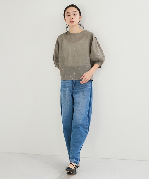 LE CERCLE par rope'(ルセルクルパーロペ)の「ラメドット刺しゅうブラウス(シャツ/ブラウス・レディース・ホワイト/ブラック/ブラウン・FREE)」の9枚目の写真