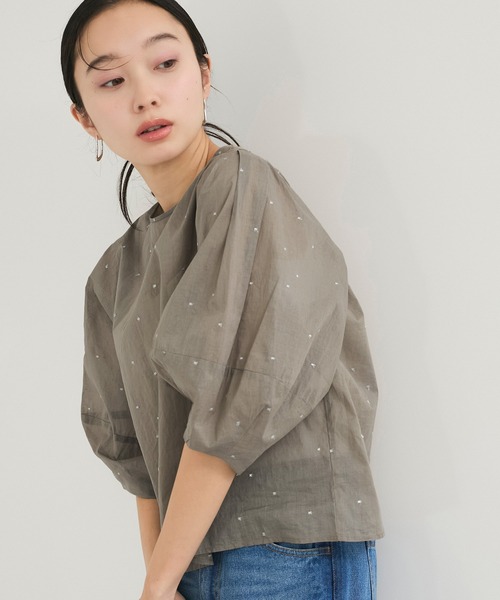 LE CERCLE par rope'(ルセルクルパーロペ)の「ラメドット刺しゅうブラウス(シャツ/ブラウス・レディース・ホワイト/ブラック/ブラウン・FREE)」の11枚目の写真