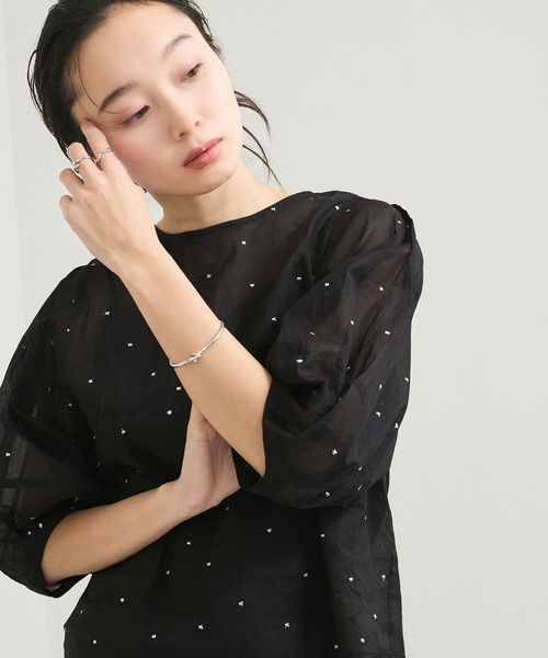 LE CERCLE par rope'(ルセルクルパーロペ)の「ラメドット刺しゅうブラウス(シャツ/ブラウス・レディース・ホワイト/ブラック/ブラウン・FREE)」の13枚目の写真