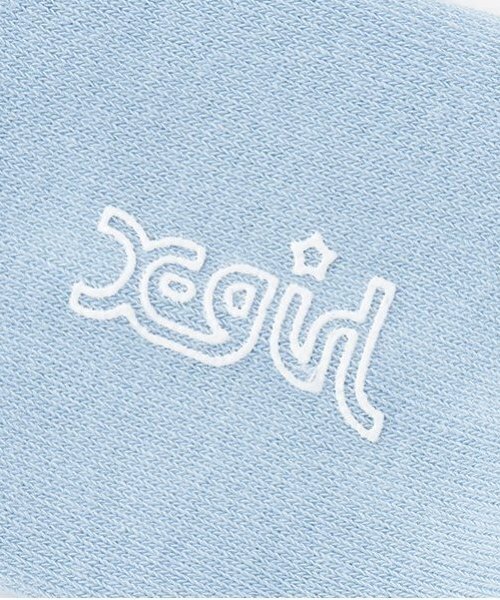 X-girl Stages（エックスガールステージス）の「ロゴ刺しゅうルーズソックス（ソックス/靴下・キッズ・ライトブルー・13-15cm/15-17cm/17-19cm/19-21cm）」の4枚目の写真