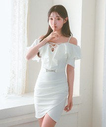 大人可愛い ウエストベルト ワンピース」に該当するファッション