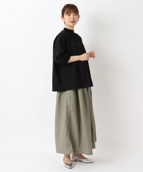 one'sterrace（ワンズテラス）の「シャーリング 6分袖綿カットソープルオーバー（Tシャツ/カットソー・レディース・ベージュ系その他7/アイボリー系8/ブラック系8・02）」の15枚目の写真