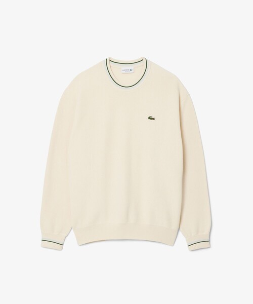 LACOSTE（ラコステ）の「リブニットステッチコットンニットセーター（ニット/セーター・メンズ・ライトブルー/オフホワイト・2/4/3/5）」の2枚目の写真