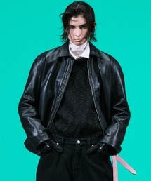 BAL(o)TECH LEATHER ZIP JACKET(C_[XWPbg)