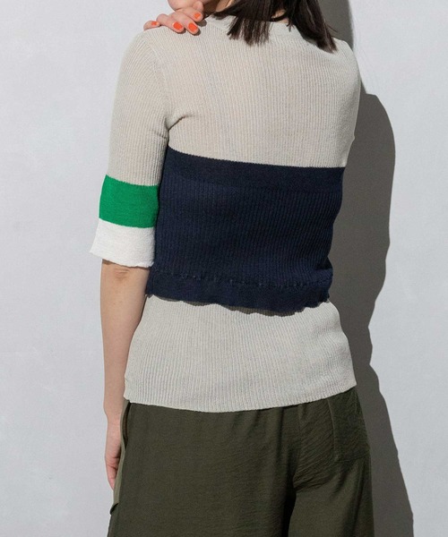 MARECHAL TERRE（マルシャルテル）の「ビスチェリブニット（ニット/セーター・レディース・ネイビー/ライトグレー/ホワイト/ブラック・MEDIUM）」の10枚目の写真