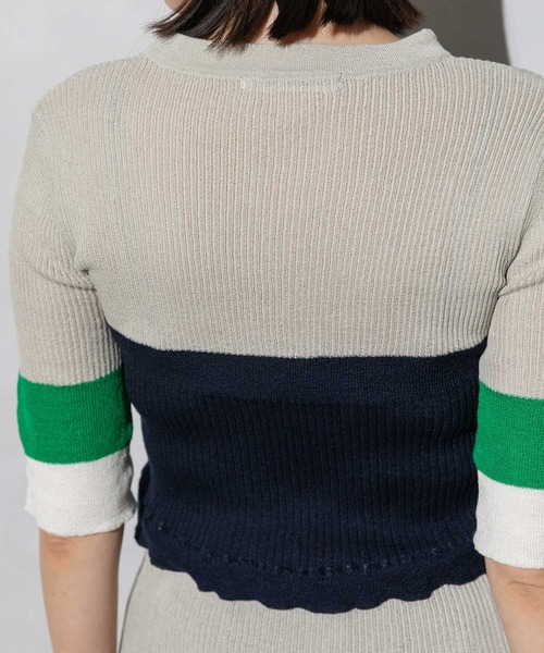 MARECHAL TERRE（マルシャルテル）の「ビスチェリブニット（ニット/セーター・レディース・ネイビー/ライトグレー/ホワイト/ブラック・MEDIUM）」の15枚目の写真