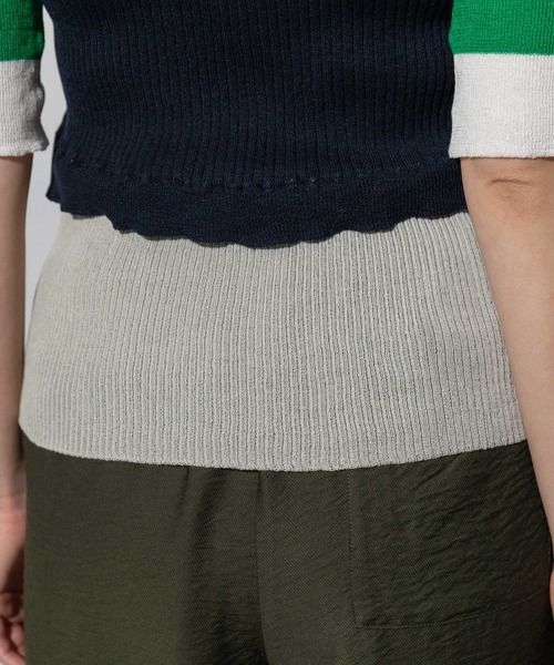 MARECHAL TERRE（マルシャルテル）の「ビスチェリブニット（ニット/セーター・レディース・ネイビー/ライトグレー/ホワイト/ブラック・MEDIUM）」の16枚目の写真