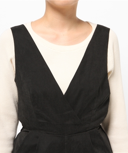 VENCEEXCHANGE（ヴァンスエクスチェンジ）の「ポリエステルピーチオールインワン         （つなぎ/オールインワン・レディース・ブラック/ライトブラウン・MEDIUM/SMALL）」の6枚目の写真