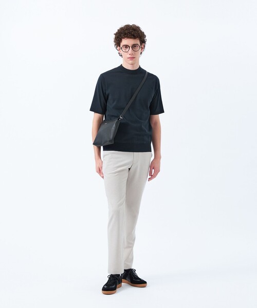 MACKINTOSH PHILOSOPHY（ﾏｯｷﾝﾄｯｼｭ ﾌｨﾛｿﾌｨｰ）の「TEXBRIDプレーティング 半袖セミモックネックプルオーバーニット（Tシャツ/カットソー・メンズ・ダークネイビー/ホワイト系その他/ホワイト/ブルー系その他7・38/40）」の15枚目の写真