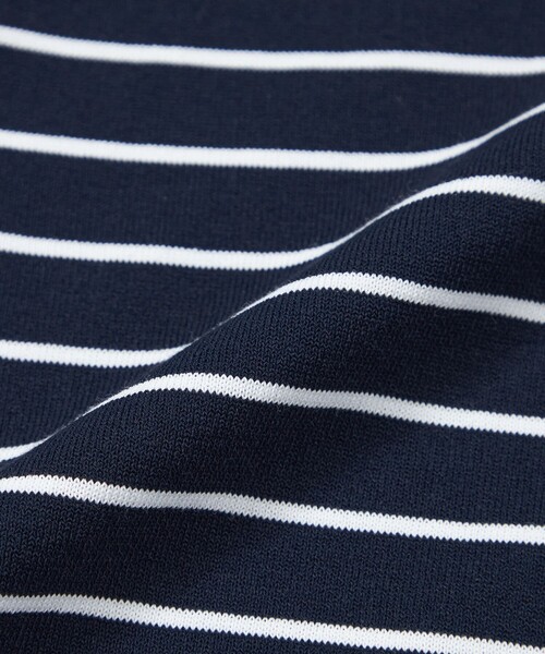 MACKINTOSH PHILOSOPHY（ﾏｯｷﾝﾄｯｼｭ ﾌｨﾛｿﾌｨｰ）の「TEXBRIDプレーティング 半袖セミモックネックプルオーバーニット（Tシャツ/カットソー・メンズ・ダークネイビー/ホワイト系その他/ホワイト/ブルー系その他7・38/40）」の6枚目の写真