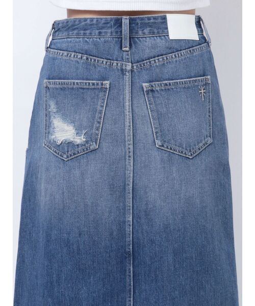 GYDA（ジェイダ）の「ハイウエストレイヤードリメイクロングデニムスカートライクショートパンツ（デニムスカート・レディース・ライトブルー/ブルー・MEDIUM/SMALL）」の18枚目の写真