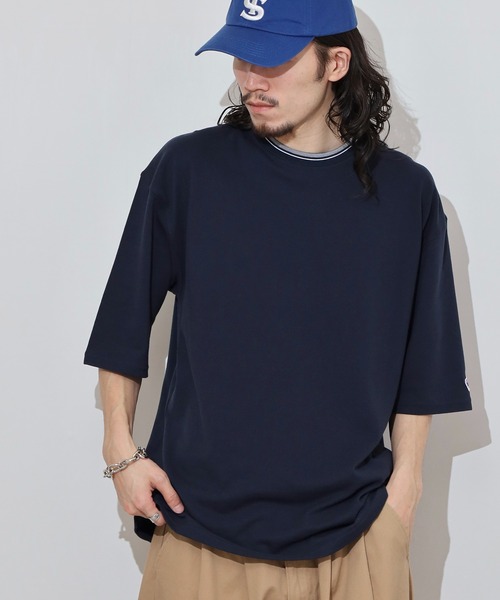 JEMORGAN(ジェーイーモーガン)の「JEMORGAN T/Cカノコ ラインリブ半袖T(Tシャツ/カットソー・メンズ・ネイビー/ベージュ/ブラック/オフホワイト・XL/M/L)」の4枚目の写真