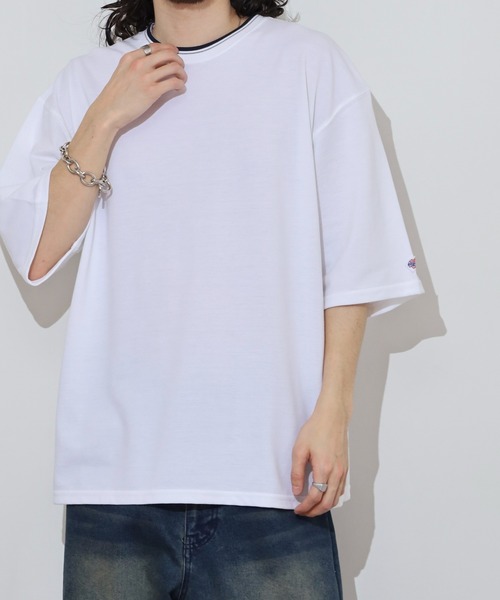 JEMORGAN(ジェーイーモーガン)の「JEMORGAN T/Cカノコ ラインリブ半袖T(Tシャツ/カットソー・メンズ・ネイビー/ベージュ/ブラック/オフホワイト・XL/M/L)」の5枚目の写真