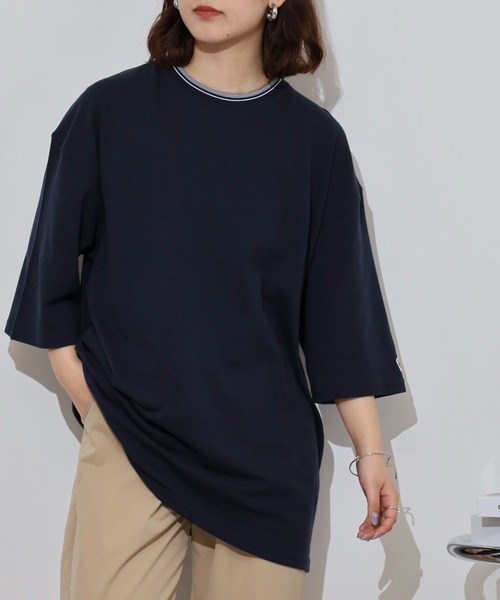 JEMORGAN(ジェーイーモーガン)の「JEMORGAN T/Cカノコ ラインリブ半袖T(Tシャツ/カットソー・メンズ・ネイビー/ベージュ/ブラック/オフホワイト・XL/M/L)」の8枚目の写真