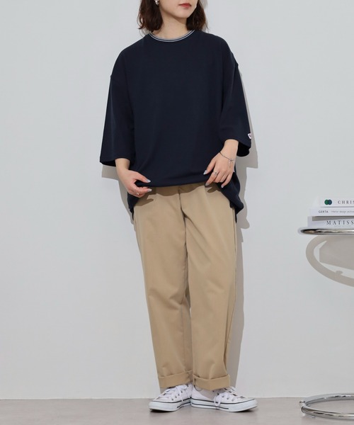 JEMORGAN(ジェーイーモーガン)の「JEMORGAN T/Cカノコ ラインリブ半袖T(Tシャツ/カットソー・メンズ・ネイビー/ベージュ/ブラック/オフホワイト・XL/M/L)」の6枚目の写真