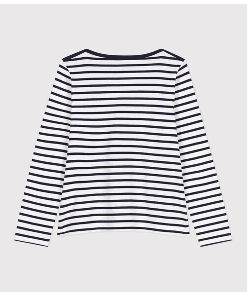 PETIT BATEAU（プチバトー）の「マリニエールプルオーバー（スウェット・レディース・ホワイト×ネイビー・XX-SMALL/X-SMALL/SMALL/MEDIUM）」の3枚目の写真