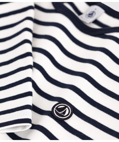 PETIT BATEAU（プチバトー）の「マリニエールプルオーバー（スウェット・レディース・ホワイト×ネイビー・XX-SMALL/X-SMALL/SMALL/MEDIUM）」の4枚目の写真