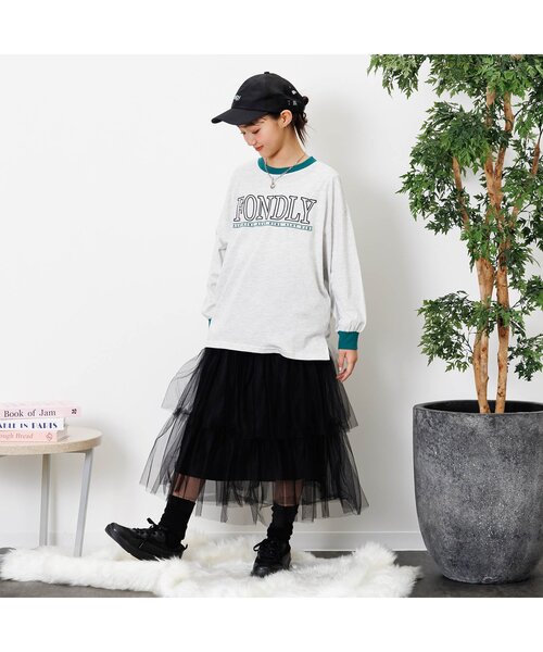 algy（アルジー）の「ワンポイントロゴルーズソックス（ソックス/靴下・キッズ・オフホワイト/ブラック/ミント・21/24）」の5枚目の写真